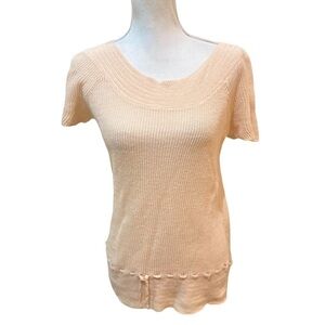 Lauren Ralph lauren 100% linen knit short sleeve lightweight sweater fits medium